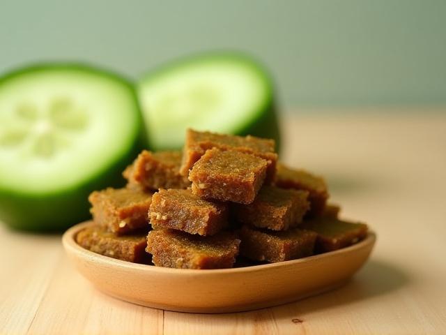 河童をモチーフにしたきゅうり風味ペット用おやつ